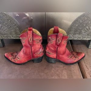 Womens Old Gringo Yippee Ki Yay red floral embroidered boots - 9